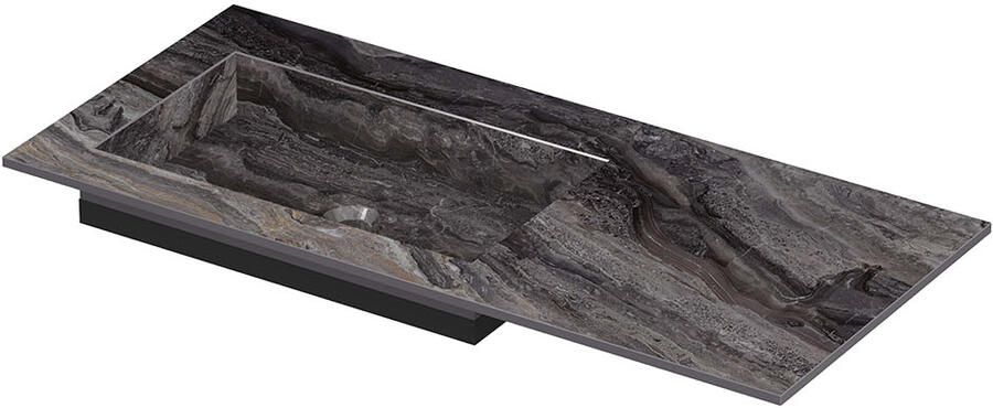 INK Post Wastafel keramische slab envelop bak l s zonder kraangat 100x45x1 Venice brown glossy