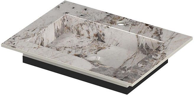 INK Post Wastafel keramische slab envelop bak met 1 kraangat 60x45x1 Island glossy