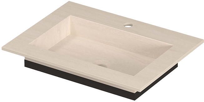 INK Post Wastafel keramische slab envelop bak met 1 kraangat 60x45x1 Travertin matt