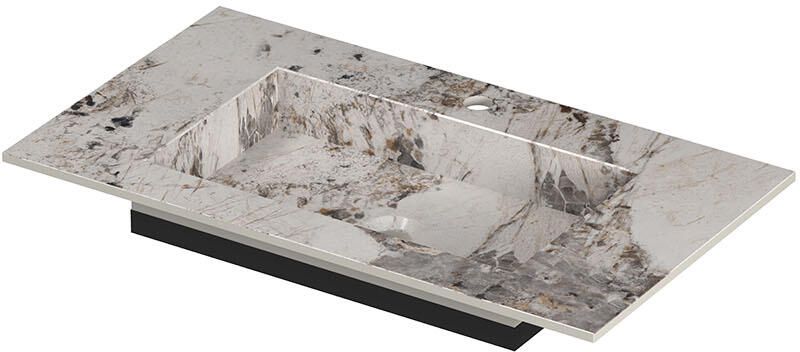 INK Post Wastafel keramische slab envelop bak met 1 kraangat 80x45x1 Island glossy