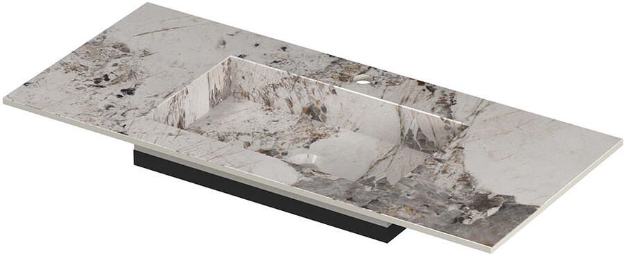 INK Post Wastafel keramische slab envelop bak midden met 1 kraangat 100x45x1 Island glossy