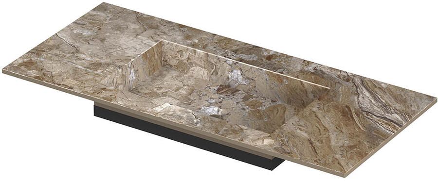 INK Post Wastafel keramische slab envelop bak midden zonder kraangat 100x45x1 Earth glossy