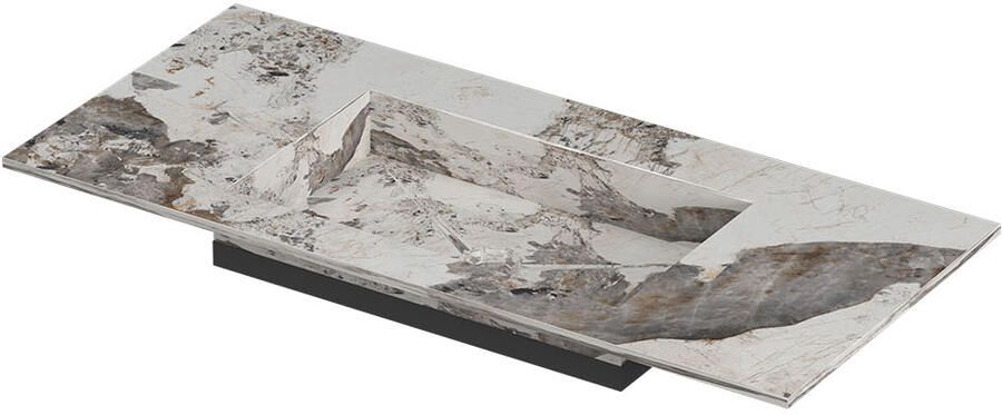 INK Post Wastafel keramische slab envelop bak midden zonder kraangat 100x45x1 Island glossy