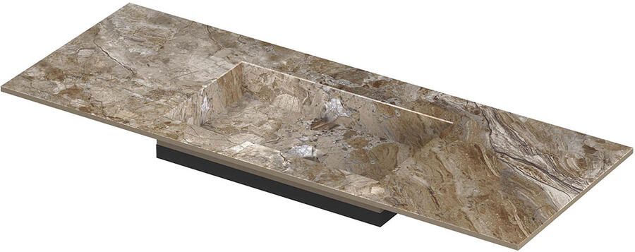 INK Post Wastafel keramische slab envelop bak midden zonder kraangat 120x45x1 Earth glossy