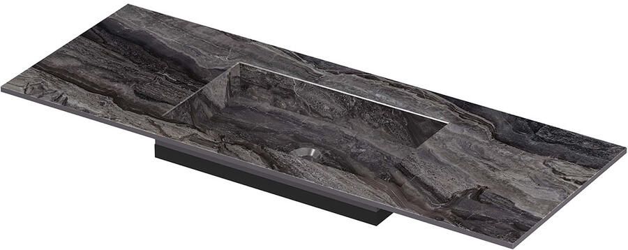 INK Post Wastafel keramische slab envelop bak midden zonder kraangat 120x45x1 Venice brown glossy