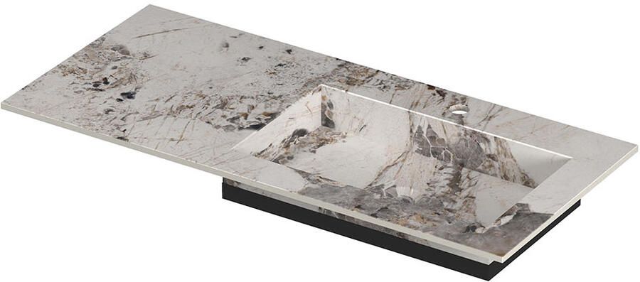 INK Post Wastafel keramische slab envelop bak rechts met 1 kraangat 100x45x1 Island glossy