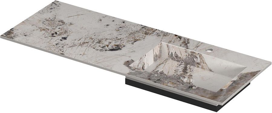 INK Post Wastafel keramische slab envelop bak rechts met 1 kraangat 120x45x1 Island glossy