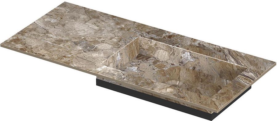 INK Post Wastafel keramische slab envelop bak rechts zonder kraangat 100x45x1 Earth glossy