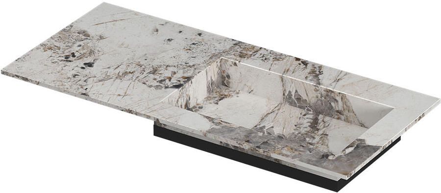 INK Post Wastafel keramische slab envelop bak rechts zonder kraangat 100x45x1 Island glossy