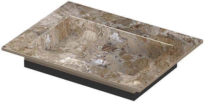 INK Post Wastafel keramische slab envelop bak zonder kraangat 60x45x1 Earth glossy