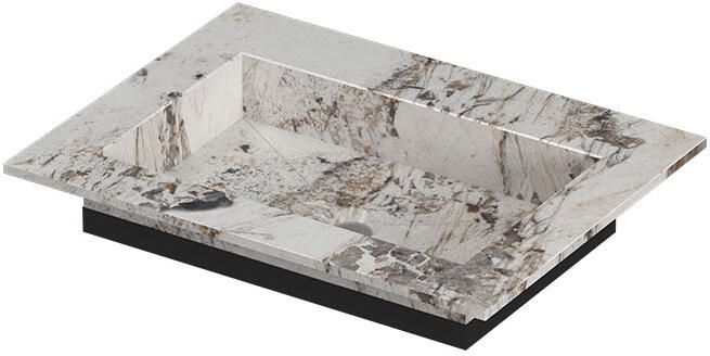 INK Post Wastafel keramische slab envelop bak zonder kraangat 60x45x1 Island glossy