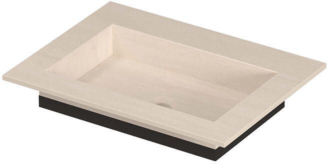 INK Post Wastafel keramische slab envelop bak zonder kraangat 60x45x1 Travertin matt