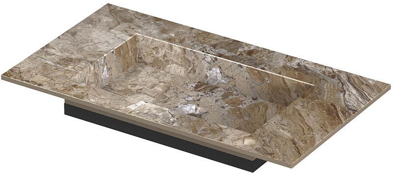 INK Post Wastafel keramische slab envelop bak zonder kraangat 80x45x1 Earth glossy