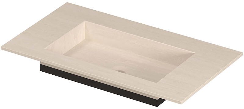 INK Post Wastafel keramische slab envelop bak zonder kraangat 80x45x1 Travertin matt