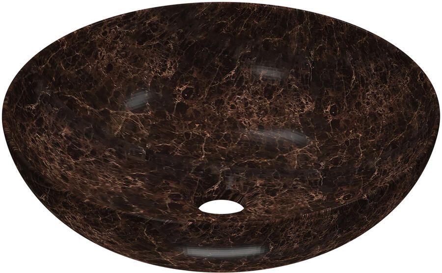 INK Waskom Convex 40 Rond 40x40x13cm Natuursteen Glans Emperador