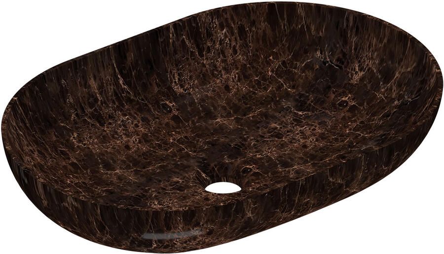 INK Waskom Roman 55 Ovaal 55x38x14cm Natuursteen Glans Emperador