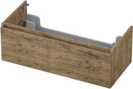 INK Onderkast 1 lade greeploos met houten keerlijst 100 cm x 45 cm x 35 cm Naturel eiken 1257543