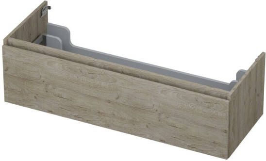 INK Onderkast 1 lade greeploos met houten keerlijst 120 cm x 45 cm x 35 cm Greige eiken 1257559