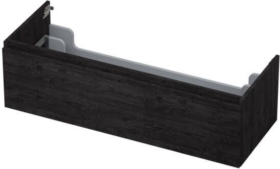 INK Onderkast 1 lade greeploos met houten keerlijst 120 cm x 45 cm x 35 cm Houtskool eiken 1257558