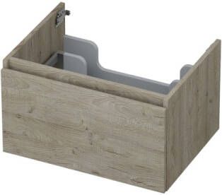 INK Onderkast 1 lade greeploos met houten keerlijst 60 cm x 45 cm x 35 cm Greige eiken 1257509
