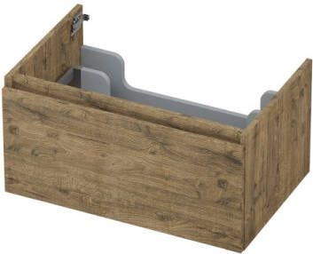 INK Onderkast 1 lade greeploos met houten keerlijst 70 cm x 45 cm x 35 cm Naturel eiken 1257513