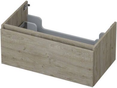 INK Onderkast 1 lade greeploos met houten keerlijst 80 cm x 45 cm x 35 cm Greige eiken 1257529