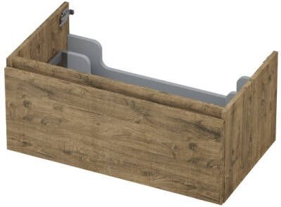 INK Onderkast 1 lade greeploos met houten keerlijst 80 cm x 45 cm x 35 cm Naturel eiken 1257523