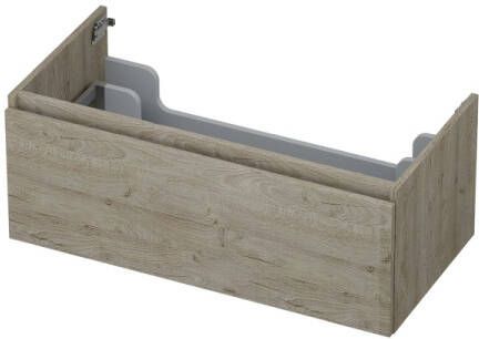 INK Onderkast 1 lade greeploos met houten keerlijst 90 cm x 45 cm x 35 cm Greige eiken 1257539