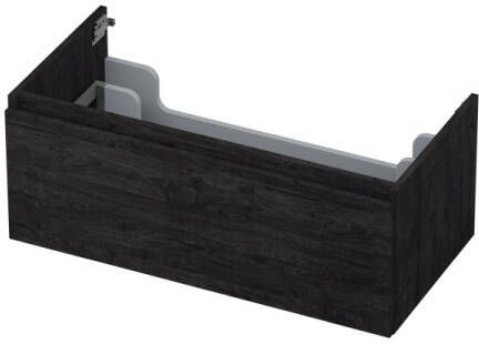INK Onderkast 1 lade greeploos met houten keerlijst 90 cm x 45 cm x 35 cm Houtskool eiken 1257538