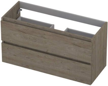 INK Onderkast 2 laden greeploos met houten keerlijst 100 cm x 40 cm x 52 cm Greige eiken 1257029