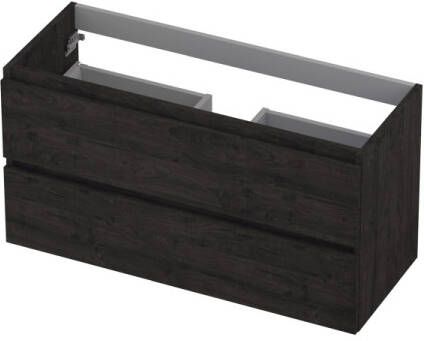 INK Onderkast 2 laden greeploos met houten keerlijst 100 cm x 40 cm x 52 cm Houtskool eiken 1257028