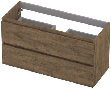 INK Onderkast 2 laden greeploos met houten keerlijst 100 cm x 40 cm x 52 cm Naturel eiken 1257023