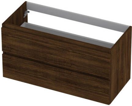 INK Onderkast 2 laden greeploos met houten keerlijst 100 cm x 45 cm x 52 cm Koper eiken 1257150