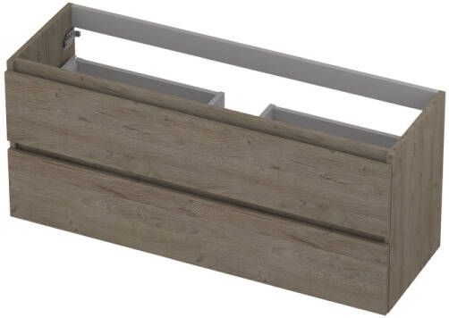 INK Onderkast 2 laden greeploos met houten keerlijst 120 cm x 40 cm x 52 cm Greige eiken 1257039