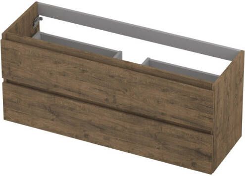 INK Onderkast 2 laden greeploos met houten keerlijst 120 cm x 40 cm x 52 cm Naturel eiken 1257033