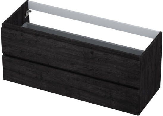 INK Onderkast 2 laden greeploos met houten keerlijst 120 cm x 45 cm x 52 cm Houtskool eiken 1257158