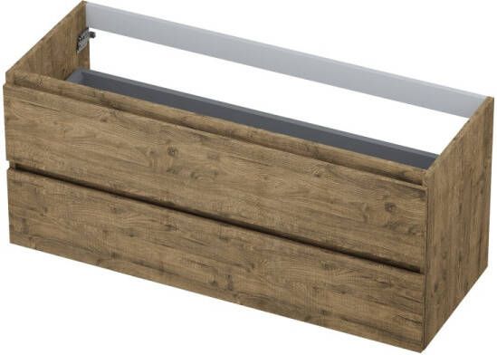 INK Onderkast 2 laden greeploos met houten keerlijst 120 cm x 45 cm x 52 cm Naturel eiken 1257153