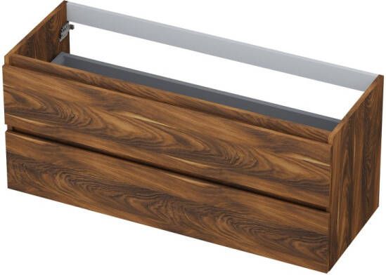INK Onderkast 2 laden greeploos met houten keerlijst 120 cm x 45 cm x 52 cm Noten 1257157