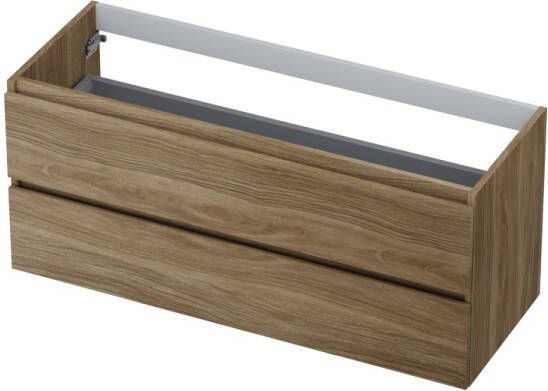 INK Onderkast 2 laden greeploos met houten keerlijst 120 cm x 45 cm x 52 cm Zuiver eiken 1257154