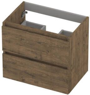INK Onderkast 2 laden greeploos met houten keerlijst 60 cm x 40 cm x 52 cm Naturel eiken 1257003