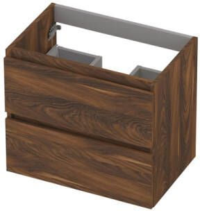 INK Onderkast 2 laden greeploos met houten keerlijst 60 cm x 40 cm x 52 cm Noten 1257007