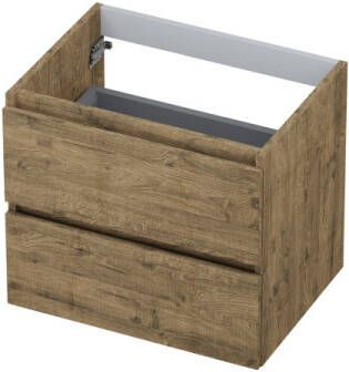 INK Onderkast 2 laden greeploos met houten keerlijst 60 cm x 45 cm x 52 cm Naturel eiken 1257103