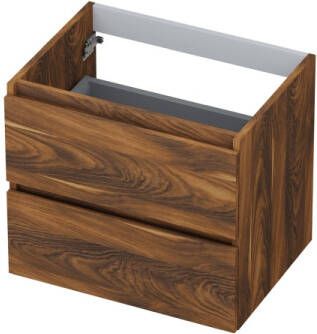 INK Onderkast 2 laden greeploos met houten keerlijst 60 cm x 45 cm x 52 cm Noten 1257107