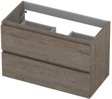 INK Onderkast 2 laden greeploos met houten keerlijst 80 cm x 40 cm x 52 cm Greige eiken 1257019