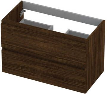 INK Onderkast 2 laden greeploos met houten keerlijst 80 cm x 40 cm x 52 cm Koper eiken 1257020