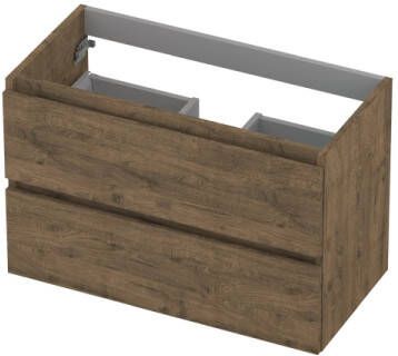 INK Onderkast 2 laden greeploos met houten keerlijst 80 cm x 40 cm x 52 cm Naturel eiken 1257013