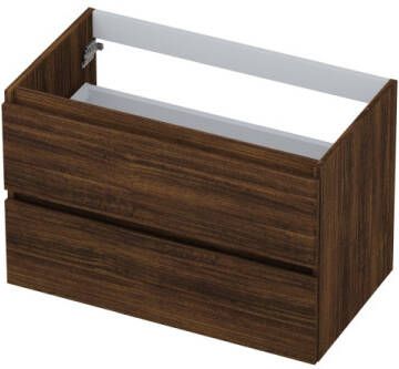 INK Onderkast 2 laden greeploos met houten keerlijst 80 cm x 45 cm x 52 cm Koper eiken 1257130