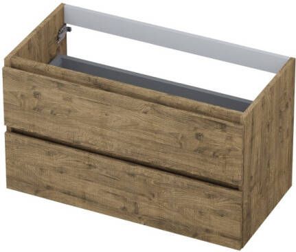 INK Onderkast 2 laden greeploos met houten keerlijst 90 cm x 45 cm x 52 cm Naturel eiken 1257133