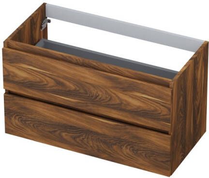 INK Onderkast 2 laden greeploos met houten keerlijst 90 cm x 45 cm x 52 cm Noten 1257137