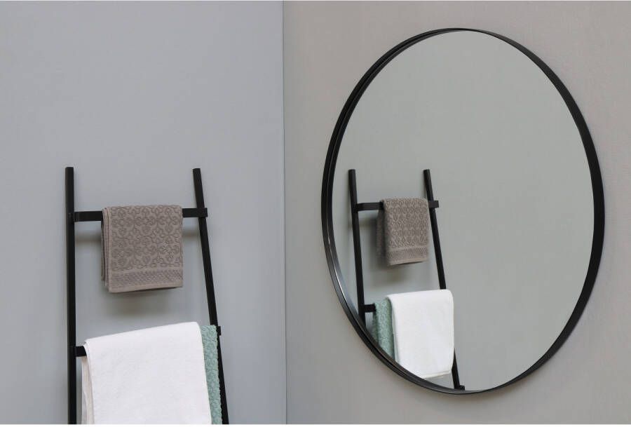 INK Spiegel Rond Mat Zwart Aluminium Kader 60 x 3 5 cm